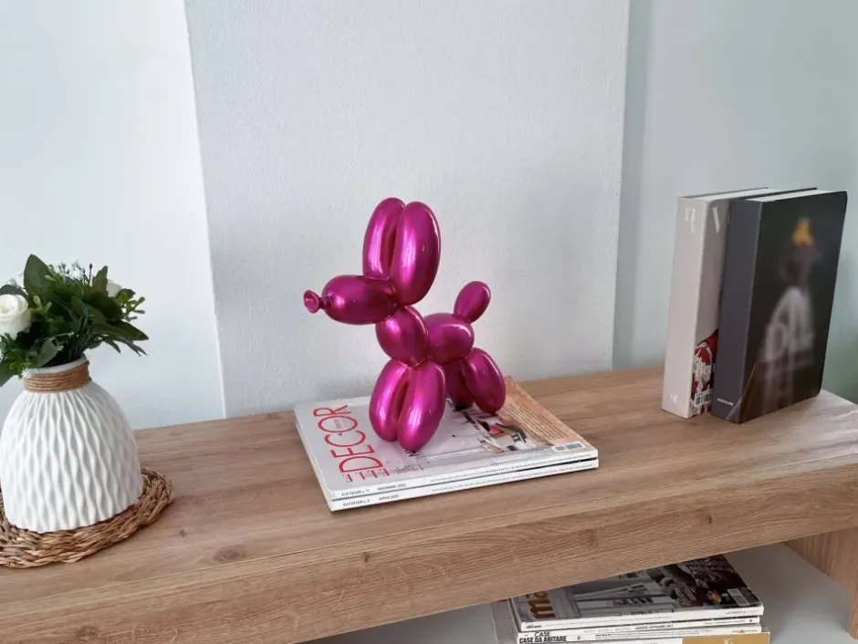 Statues & Sculptures Table Top|Balloon Dogs^Balloon Dog 27cm Fuchsia Resin Indoor Sculpture