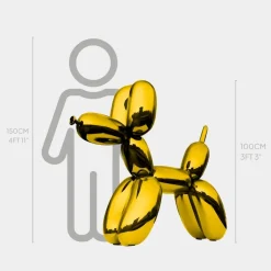 Statues & Sculptures Floor Standing|Balloon Dogs^Balloon Dog 100cm Gold Fibreglass Indoor Sculpture