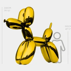 Statues & Sculptures Giant|Floor Standing^Balloon Dog 240cm Gold Metal Garden Sculpture