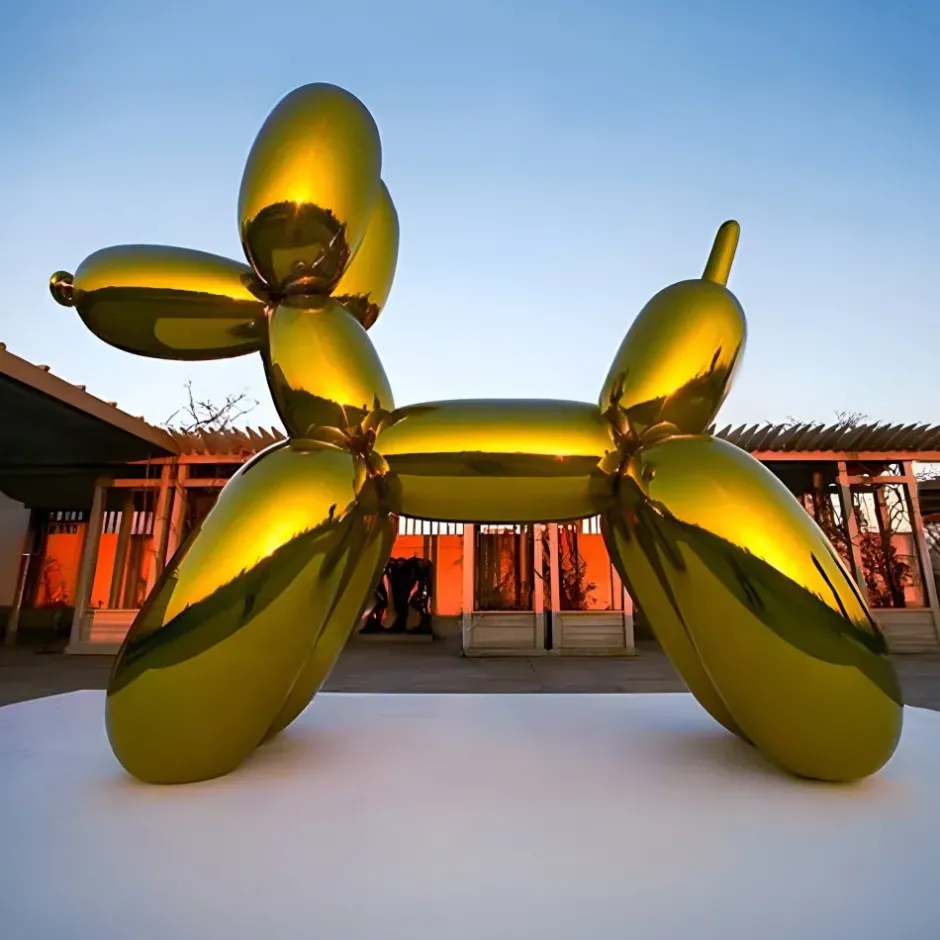Statues & Sculptures Floor Standing|Balloon Dogs^Balloon Dog 100cm Gold Metal Garden Sculpture