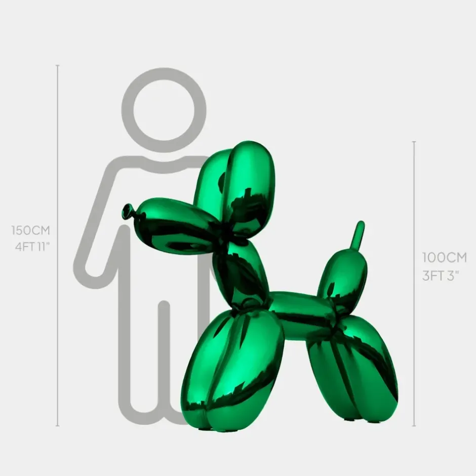 Statues & Sculptures Floor Standing|Balloon Dogs^Balloon Dog 100cm Green Fibreglass Indoor Sculpture