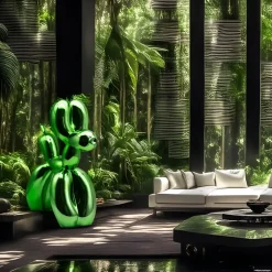 Statues & Sculptures Floor Standing|Balloon Dogs^Balloon Dog 130cm Green Fibreglass Indoor Sculpture