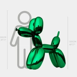 Statues & Sculptures Floor Standing|Balloon Dogs^Balloon Dog 130cm Green Metal Garden Sculpture