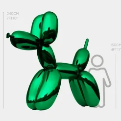 Statues & Sculptures Giant|Floor Standing^Balloon Dog 240cm Green Metal Garden Sculpture