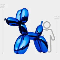 Statues & Sculptures Giant|Floor Standing^Balloon Dog 200cm Ocean Blue Fibreglass Indoor Sculpture