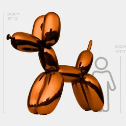 Statues & Sculptures Giant|Floor Standing^Balloon Dog 240cm Orange Fibreglass Indoor Sculpture
