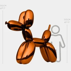 Statues & Sculptures Giant|Floor Standing^Balloon Dog 200cm Orange Metal Garden Sculpture