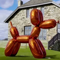 Statues & Sculptures Giant|Floor Standing^Balloon Dog 200cm Orange Metal Garden Sculpture