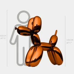 Statues & Sculptures Floor Standing|Balloon Dogs^Balloon Dog 130cm Orange Metal Garden Sculpture