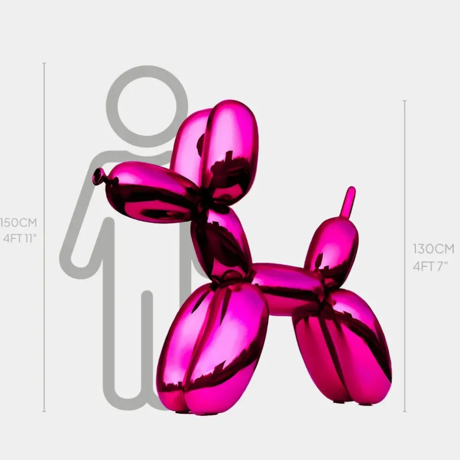 Statues & Sculptures Floor Standing|Balloon Dogs^Balloon Dog 130cm Pink Metal Garden Sculpture