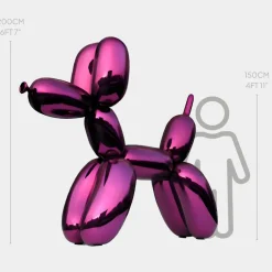 Statues & Sculptures Giant|Floor Standing^Balloon Dog 200cm Purple Fibreglass Indoor Sculpture