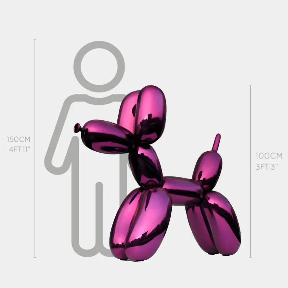 Statues & Sculptures Floor Standing|Balloon Dogs^Balloon Dog 100cm Purple Fibreglass Indoor Sculpture