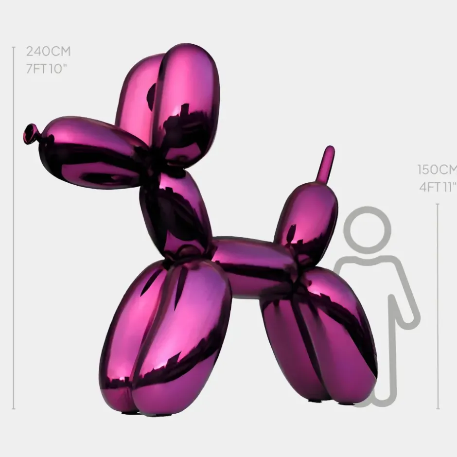 Statues & Sculptures Giant|Floor Standing^Balloon Dog 240cm Purple Metal Garden Sculpture