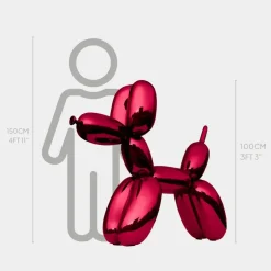 Statues & Sculptures Floor Standing|Balloon Dogs^Balloon Dog 100cm Red Fibreglass Indoor Sculpture