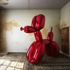 Statues & Sculptures Floor Standing|Giant^Balloon Dog 200cm Red Metal Garden Sculpture