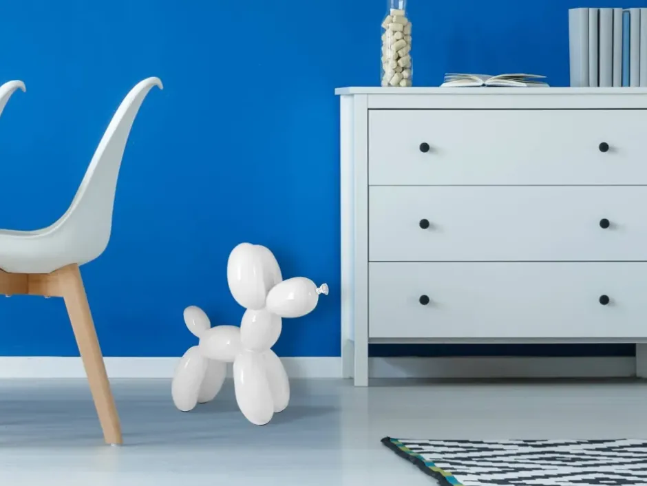 Statues & Sculptures Table Top|Floor Standing^Balloon Dog 46cm White Resin Indoor Sculpture