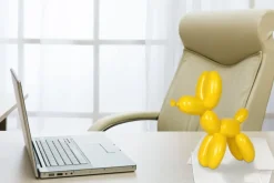 Statues & Sculptures Table Top|Balloon Dogs^Balloon Dog 27cm Yellow Resin Indoor Sculpture