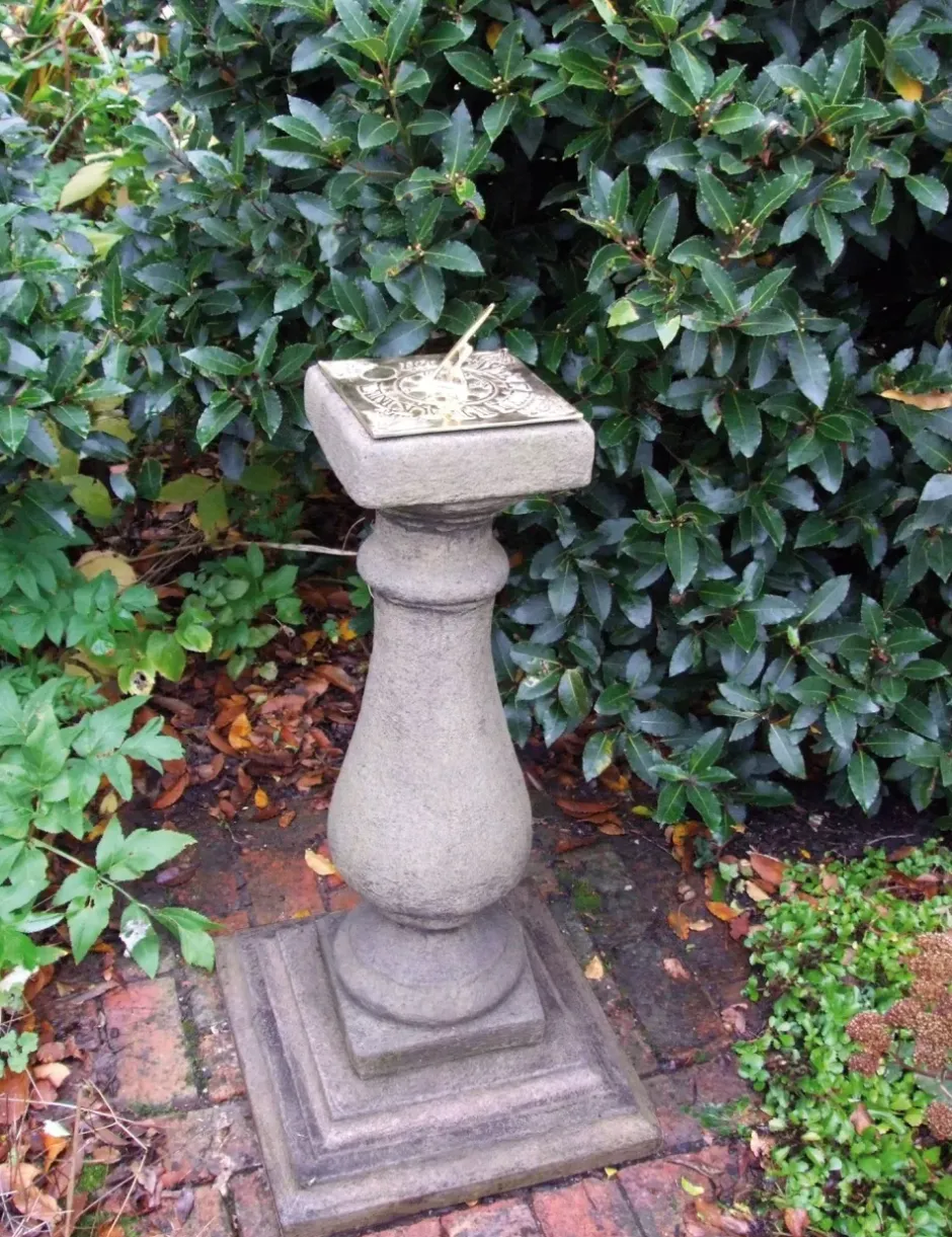 Statues & Sculptures Garden Sundials^Baluster Brass Stone Garden Sundial