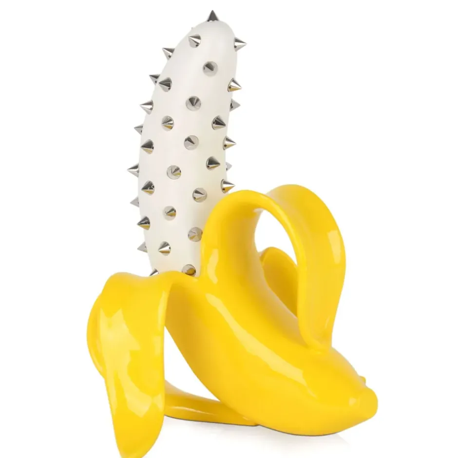 Statues & Sculptures Table Top|Contemporary^Banana Burst 35cm Yellow Stud Resin Indoor Sculpture
