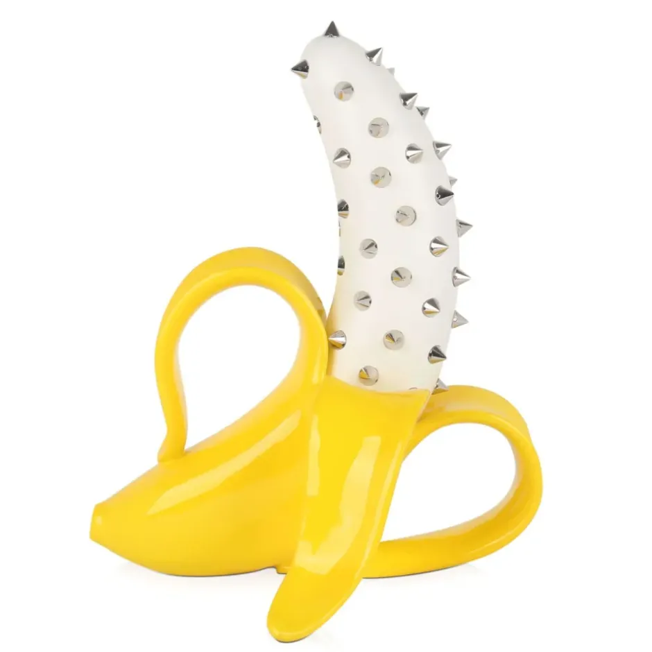 Statues & Sculptures Table Top|Contemporary^Banana Burst 35cm Yellow Stud Resin Indoor Sculpture