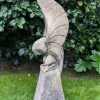 Statues & Sculptures Owls|Modern^Barn Owl on Pedestal Stone Garden Statue