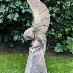 Statues & Sculptures Owls|Modern^Barn Owl on Pedestal Stone Garden Statue