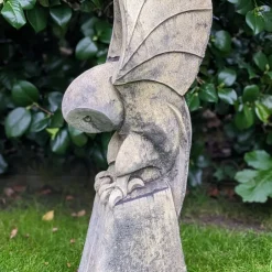 Statues & Sculptures Owls|Modern^Barn Owl on Pedestal Stone Garden Statue