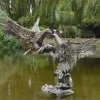 Statues & Sculptures Eagles^Battle of Eagles Bronze Metal Garden Statue