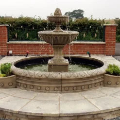 Statues & Sculptures Water Features^Blenheim Double Tier 2m Stone Water Fountain Feature