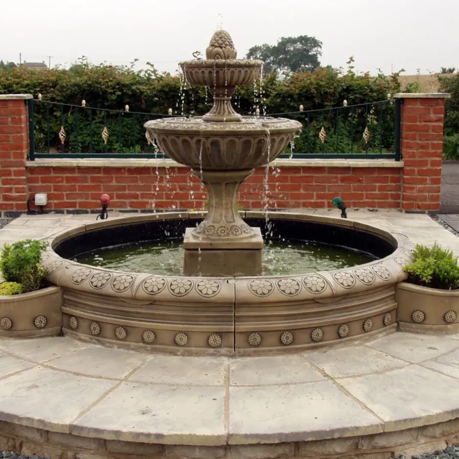 Statues & Sculptures Water Features^Blenheim Double Tier 2m Stone Water Fountain Feature