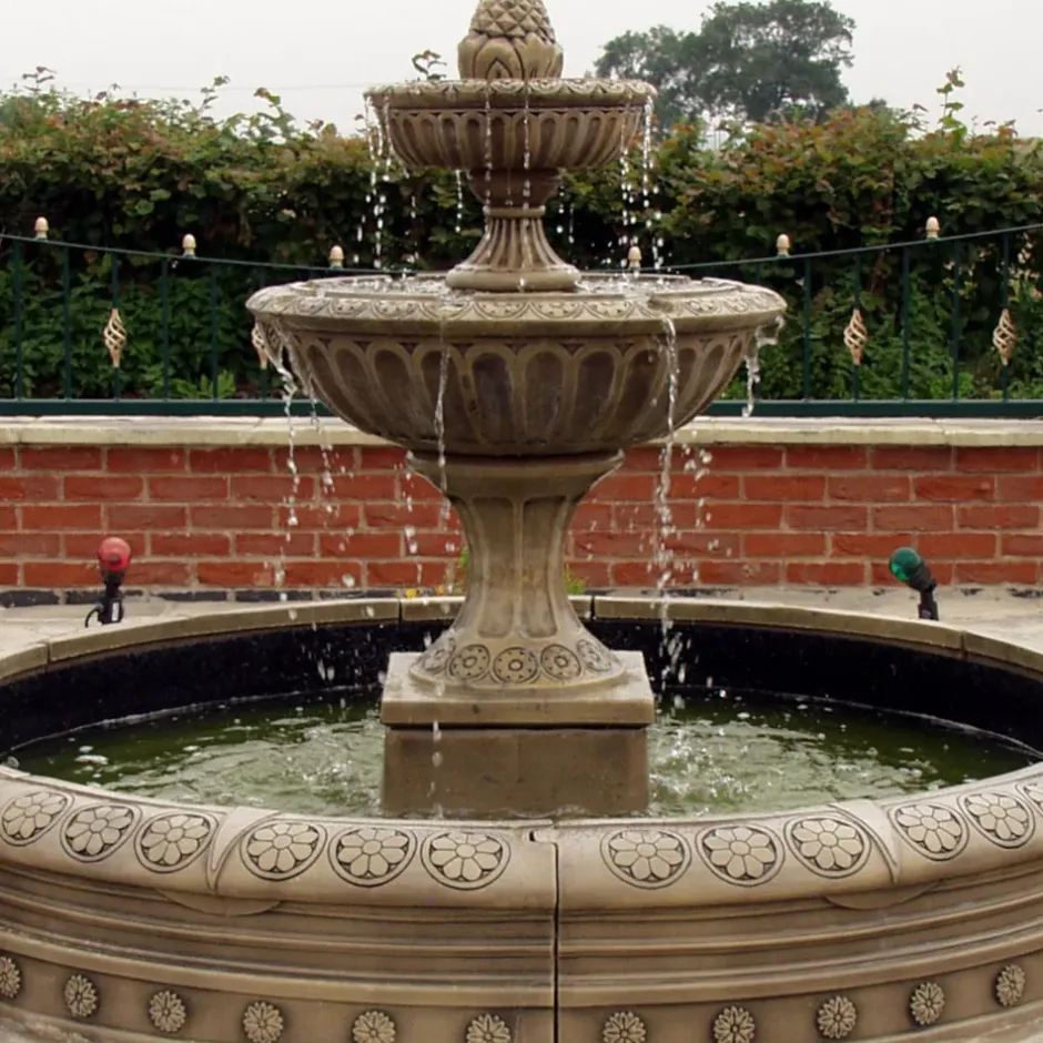 Statues & Sculptures Water Features^Blenheim Double Tier 2m Stone Water Fountain Feature