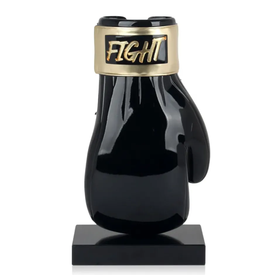 Statues & Sculptures Table Top|Contemporary^Boxing Hero 37cm Black Resin Indoor Sculpture