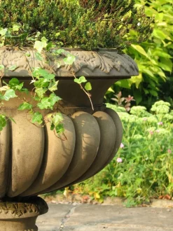 Statues & Sculptures Large|Round^Burghley Urn Stone Garden Planter