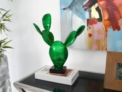Statues & Sculptures Table Top|Contemporary^Cactus Bloom 41cm Green Resin Indoor Sculpture
