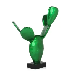 Statues & Sculptures Table Top|Contemporary^Cactus Bloom 41cm Green Resin Indoor Sculpture