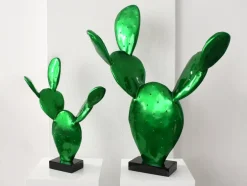 Statues & Sculptures Table Top|Contemporary^Cactus Bloom 41cm Green Resin Indoor Sculpture