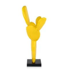 Statues & Sculptures Table Top|Contemporary^Cactus Bloom 41cm Yellow Resin Indoor Sculpture