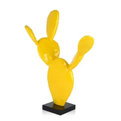 Statues & Sculptures Table Top|Contemporary^Cactus Bloom 41cm Yellow Resin Indoor Sculpture