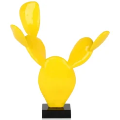 Statues & Sculptures Table Top|Contemporary^Cactus Bloom 61cm Yellow Resin Indoor Sculpture