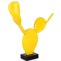 Statues & Sculptures Table Top|Contemporary^Cactus Bloom 61cm Yellow Resin Indoor Sculpture