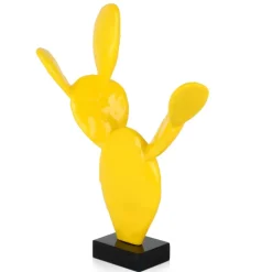 Statues & Sculptures Table Top|Contemporary^Cactus Bloom 61cm Yellow Resin Indoor Sculpture