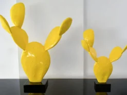 Statues & Sculptures Table Top|Contemporary^Cactus Bloom 61cm Yellow Resin Indoor Sculpture