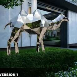 Statues & Sculptures Wildlife|Contemporary^Camel 161cm Geometric Metal Garden Sculpture