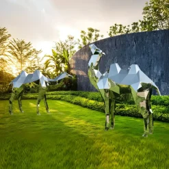 Statues & Sculptures Wildlife|Contemporary^Camel 210cm Geometric Metal Garden Sculpture