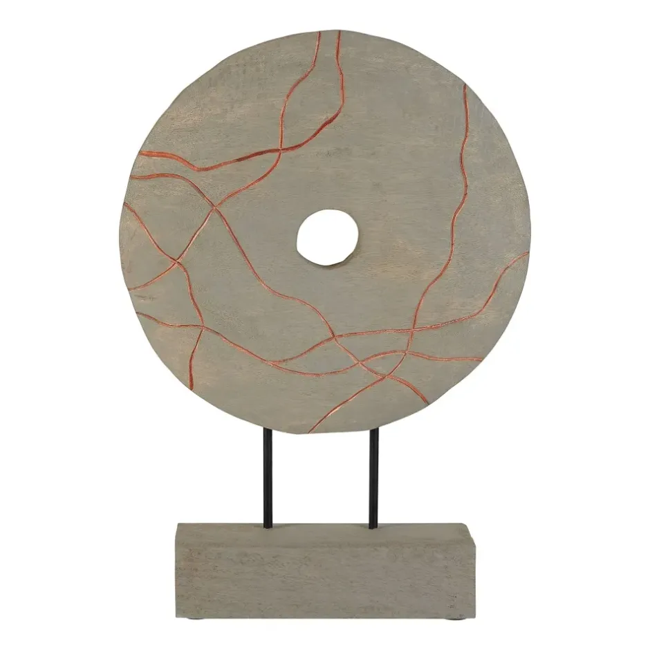 Statues & Sculptures Table Top|Abstract^Celestial Circle 50cm Wood Indoor Sculpture