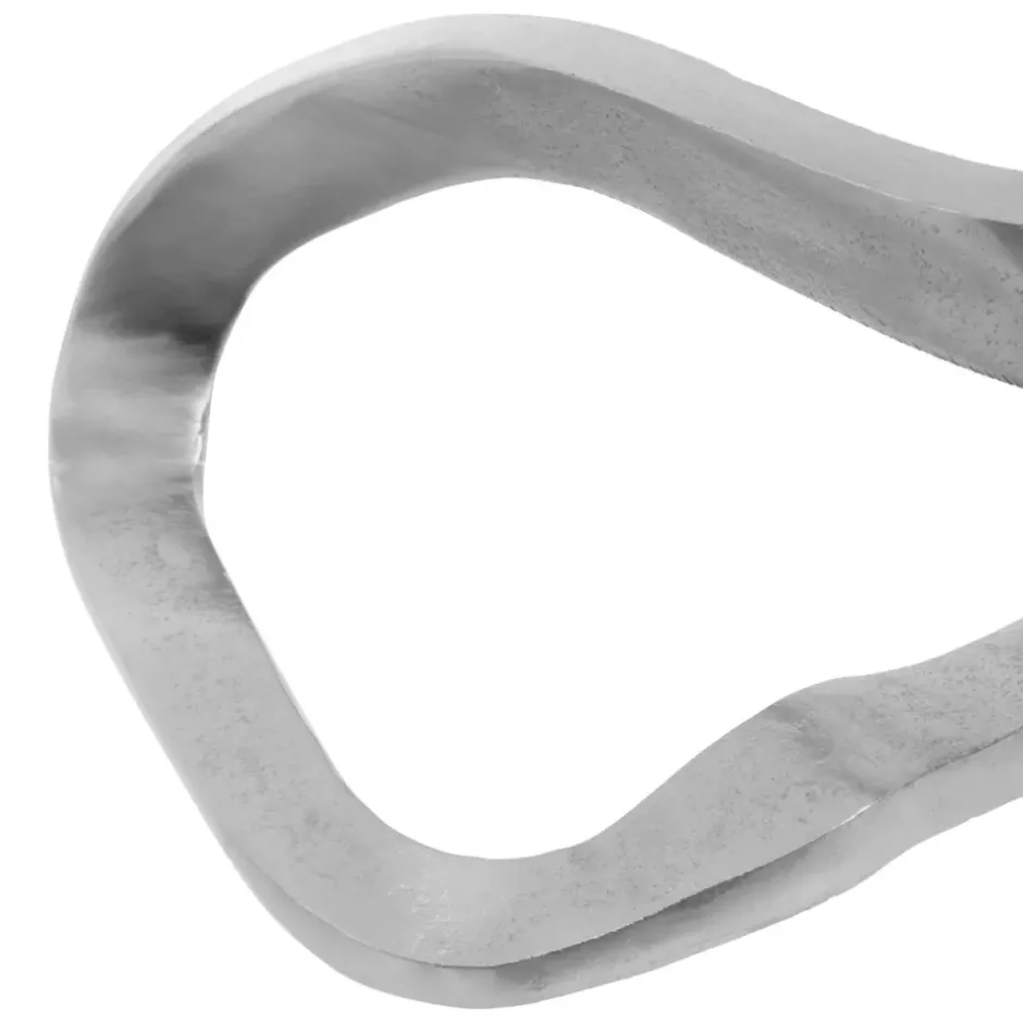 Statues & Sculptures Table Top|Abstract^Celestial Loop 24cm Silver Metal Indoor Sculpture