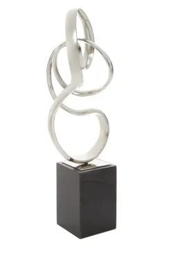 Statues & Sculptures Table Top|Abstract^Celestial Loop 46cm Silver Metal Indoor Sculpture