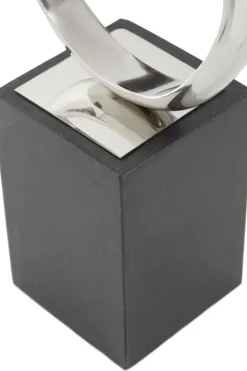 Statues & Sculptures Table Top|Abstract^Celestial Loop 46cm Silver Metal Indoor Sculpture
