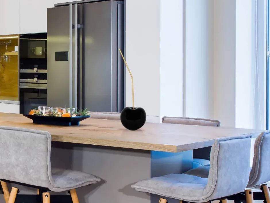 Statues & Sculptures Table Top|Contemporary^Cherry Pop 44cm Black Resin Indoor Sculpture