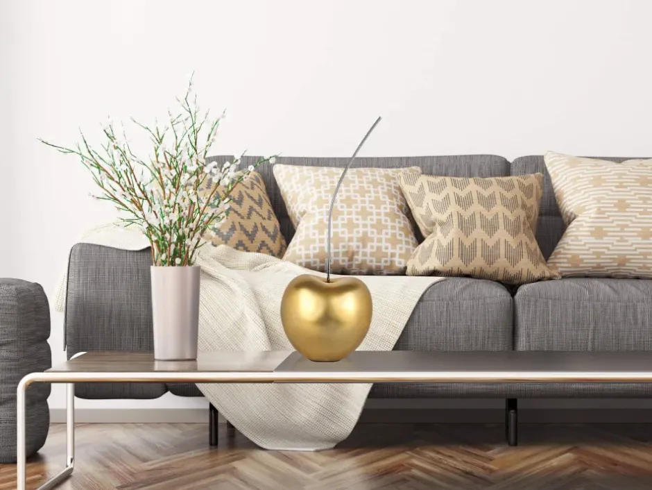 Statues & Sculptures Table Top|Contemporary^Cherry Pop 66cm Gold Resin Indoor Sculpture
